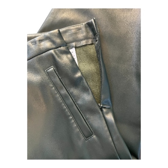 EUC Zara dark green faux leather ankle zip pants | size large - Picture 3 of 9